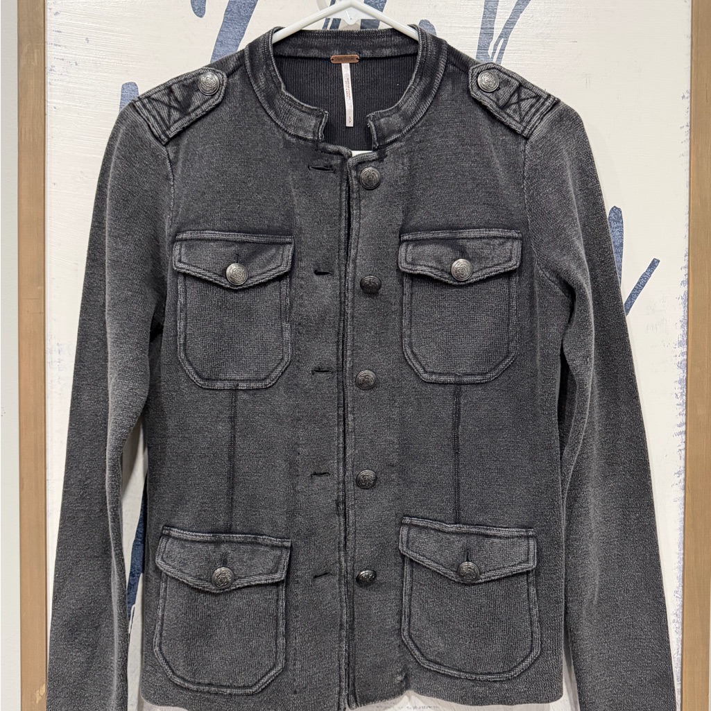 Nwot Free People Military Cotton Knit Jacket